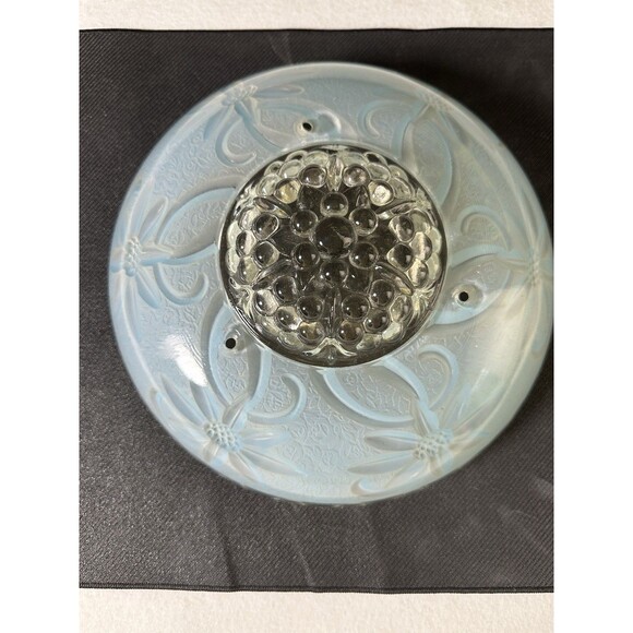 VINTAGE ART DECO STYLE GLASS DOME CEILING LAMP SHADE - 10" WIDE 3 HOLE HANGING - Picture 1 of 7